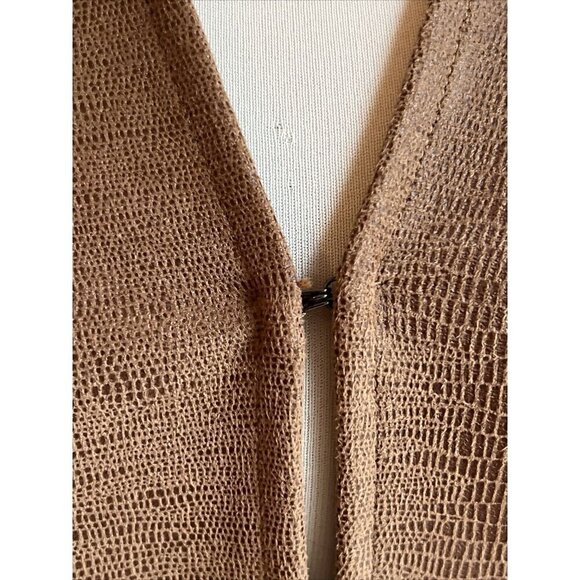 Chico’s Wrap One Size Fringed Faux-Suede Hook Eye Closure Cowboy Western - Picture 4 of 8